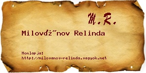 Milovánov Relinda névjegykártya